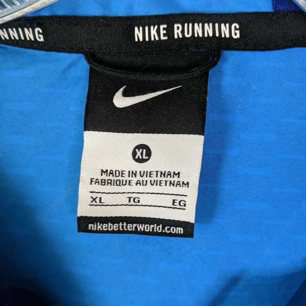 Nike Tech Windrunner Full Zip Jacket Men Size XL Hooded Digital Print Blue